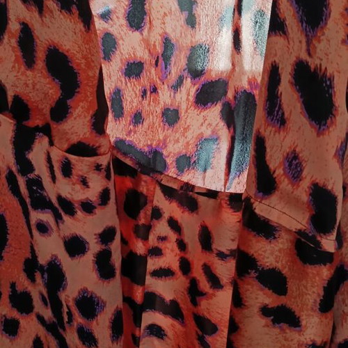 Dancing Leopard satin dress size M, new, black and orange
