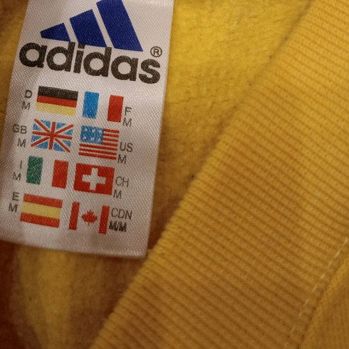 Adidas vintage sweatshirt used, yellow with blue logo, size M