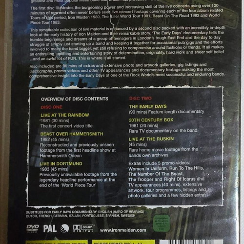 The History of Iron Maiden Part 1 DVD like new, metal documentary