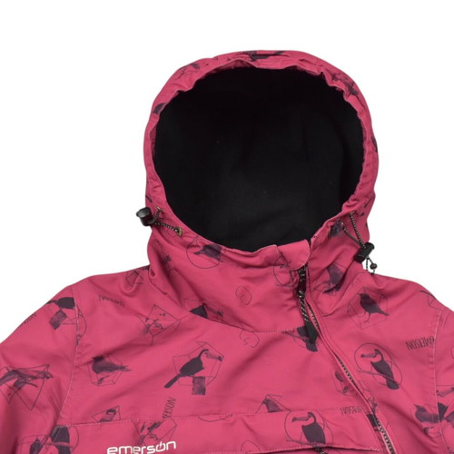 Emerson Hooded Jacket pink fleece lined used, size Large