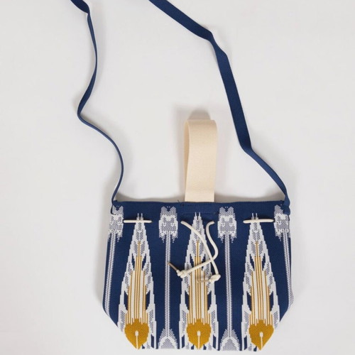 Ethnic shoulder bag new, beige and blue