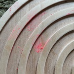 Rainbow sensory play disk used