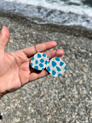 Handmade earrings new from polymer clay and steel