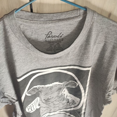 Fasoli Clothing Grey Graphic T-Shirt "Sheep Beeeh" for Men, Sizes S-M-L