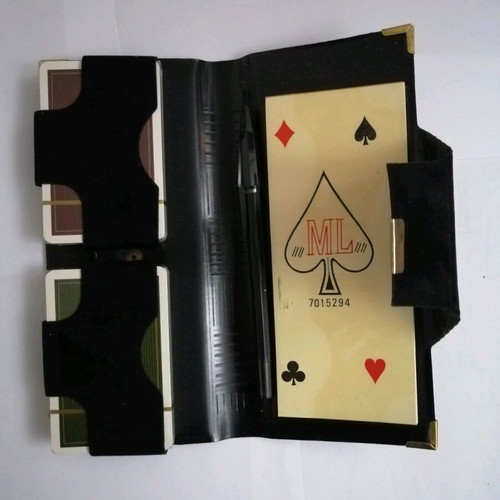 ML playing cards new, collectible, velvet case, set of 2