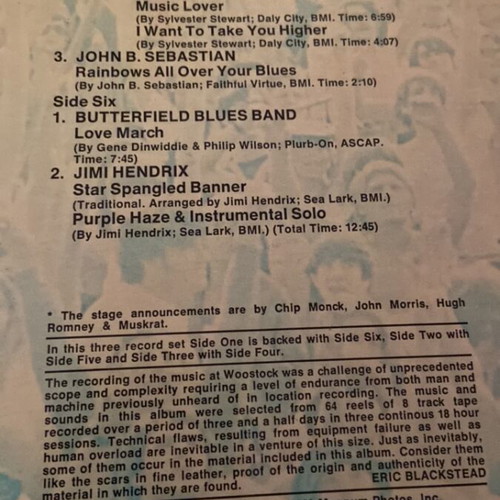 Woodstock soundtrack 3 LP used, rock
