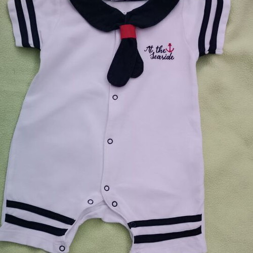 Mini Raxevsky baby romper 9 months like new, sailor style