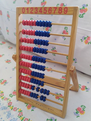 Wooden abacus educational toy, like new