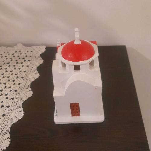 Decorative Mykonos church new with internal light gypsum 15×17