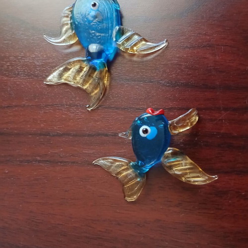 Murano miniature fish collectibles, set of 3
