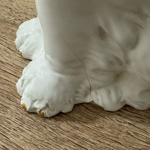 Vintage porcelain dog used, large 29-30 cm