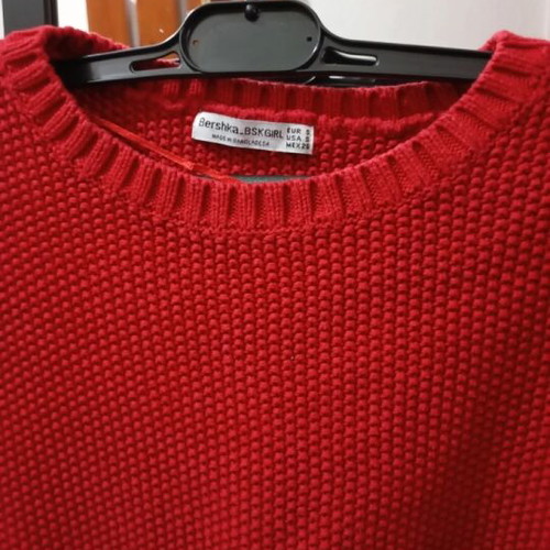 Bershka knitted women's sweater size S red like new