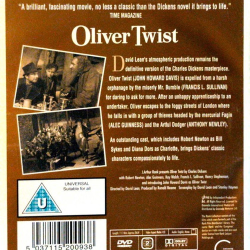 Oliver Twist DVD drama movie used, no subtitles