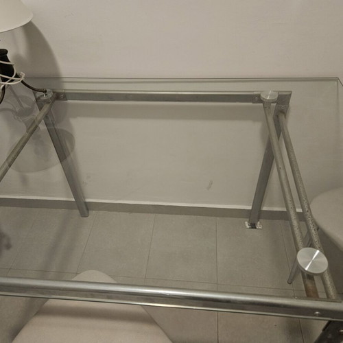 Glass dining table with 4 chairs used