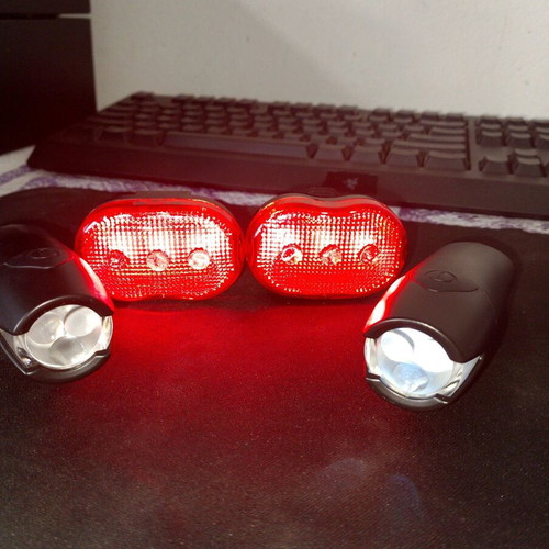 Red Bicycle Lights and Flashlights New with Modes