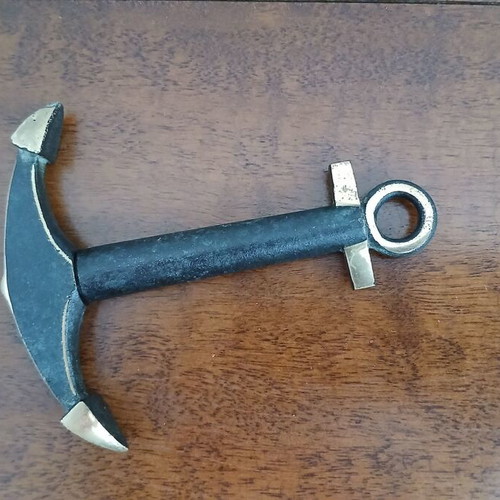 Vintage corkscrew metal nautical style anchor shape like new