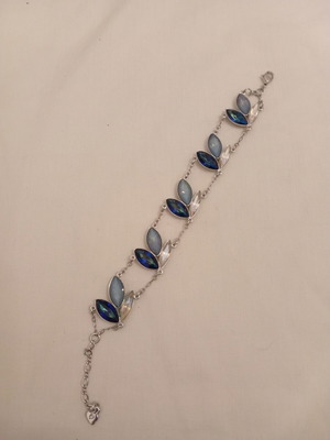 Swarovski bracelet with blue and clear crystals