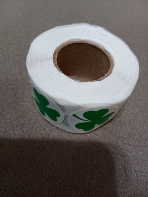Round Panathinaikos clover stickers new, roll of 500 pieces