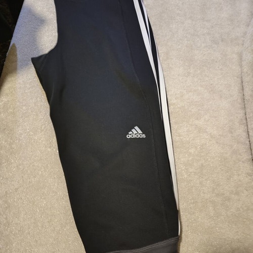 Adidas capri sports pants used, size M, black and white