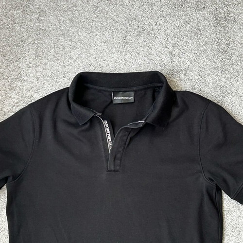 Emporio Armani men's zip polo shirt S like new, black