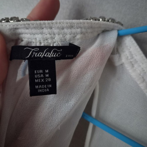 Zara blouse used, semi-transparent double fabric, size M, white