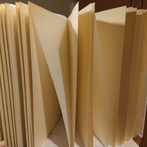 Pink photo album used, 30 sheets with rice paper