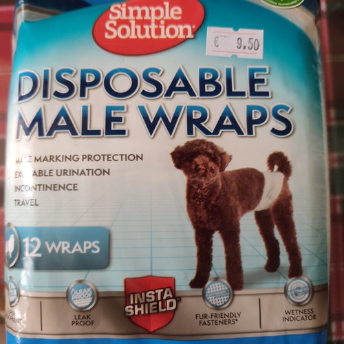 Male dog diapers Medium Simple Solution, new, waist 38-58 cm