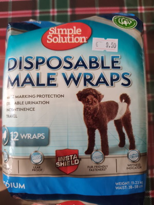 Male dog diapers Medium Simple Solution, new, waist 38-58 cm