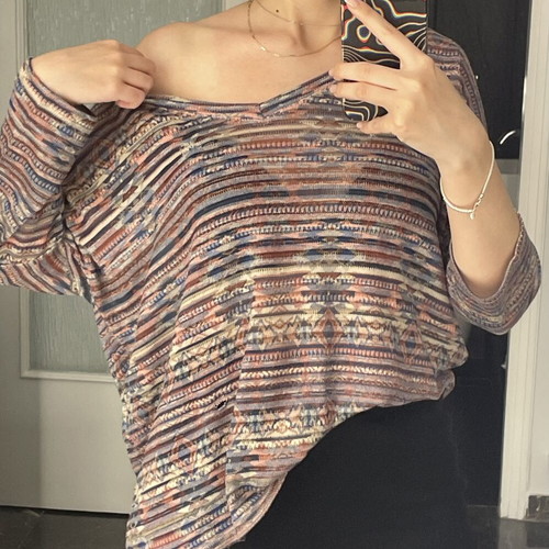 Zara Trafaluc multicolor knitted baggy blouse like new