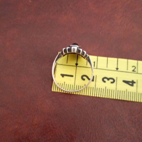 Women's silver ring used, antique, Gianniotiko with semi-precious stone