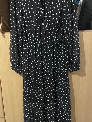BSB Polka Dot Dress like new, black and white, long with side slit