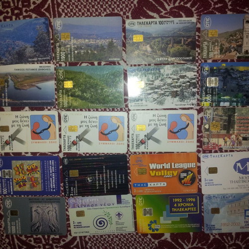 Phone cards used, pack of 20 pieces