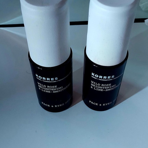 Korres Wild Rose Serum for Face and Eyes, new and slightly used, 2x30ml