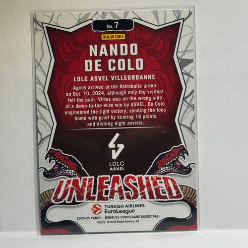 2024-25 Panini Donruss Euroleague Nando De Colo #7 Unleashed new