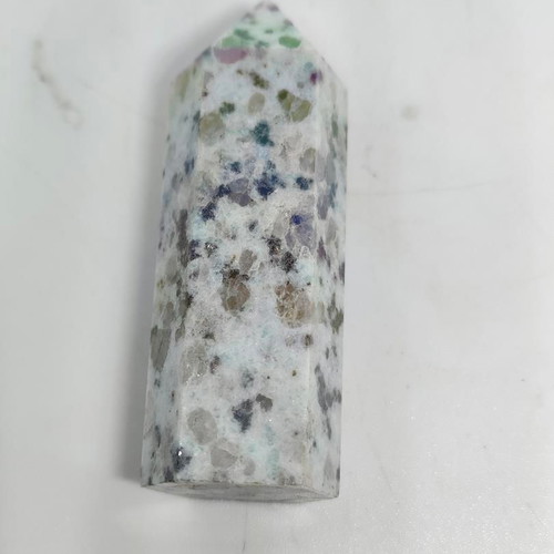 Jade Obelisk 6.5cm with Natural Multicolored Minerals like new