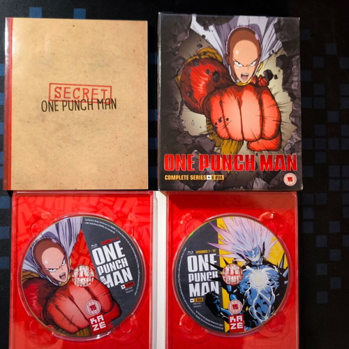 One Punch Man Complete Series Blu-ray Set with Secret Note Booklet and Sleeve