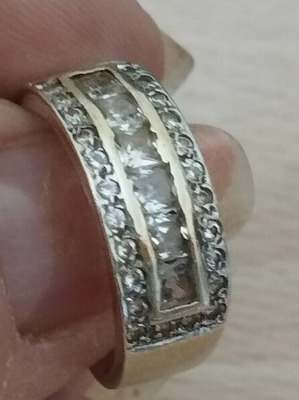 14k yellow gold wide stone ring