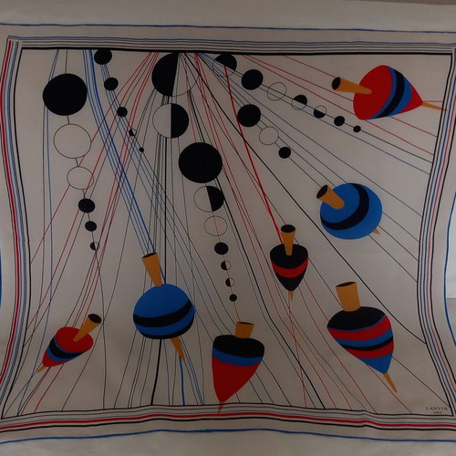 Silk scarf Lanvin Paris like new, multicolored 78x75 cm
