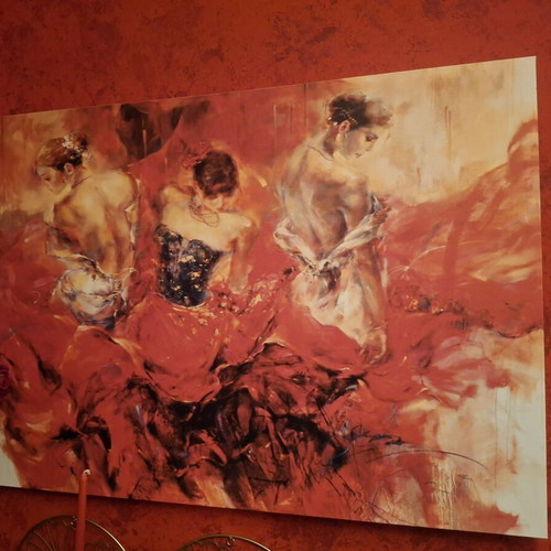 Large wall frames like new, 100×70 cm, decorative set with flowers gift
