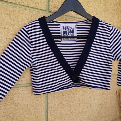 Bershka bolero M like new, white and blue