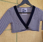 Bershka bolero M like new, white and blue