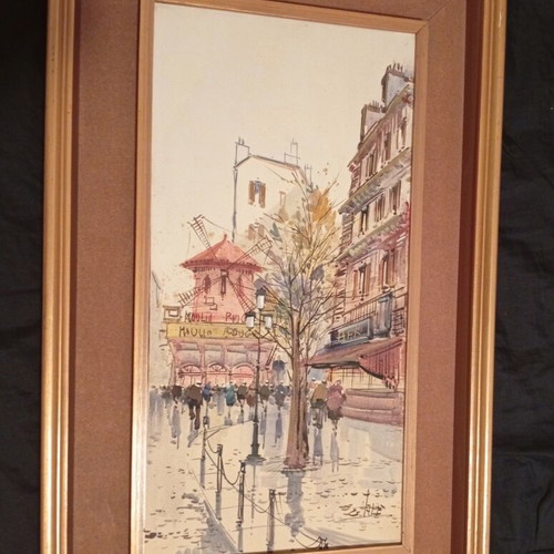 Painting Paris Moulin Rouge 0.30 x 0.60 cm like new