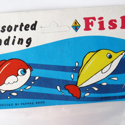 Vintage 70's wind-up water toys, new, pack of 3