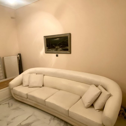 Vintage leather sofa white used, 270 cm length
