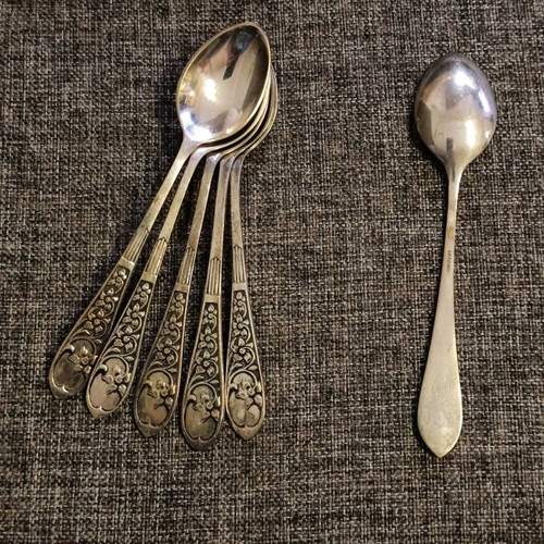 Vintage Zoulovits dessert spoons used 1965