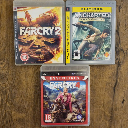 PS3 game pack with Far Cry 2, Far Cry 4, Uncharted