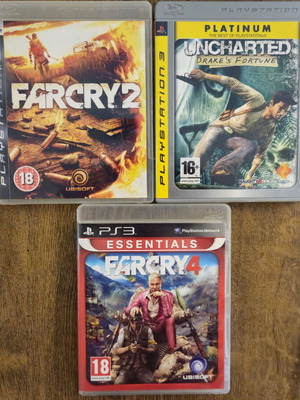 PS3 game pack with Far Cry 2, Far Cry 4, Uncharted