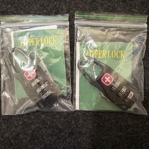Mini Combination Padlock Set new, pack of 2 for zippers