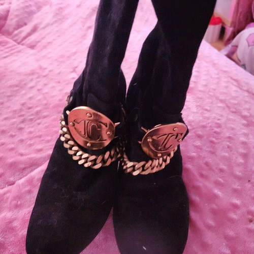 Roberto Cavalli black leather boots like new