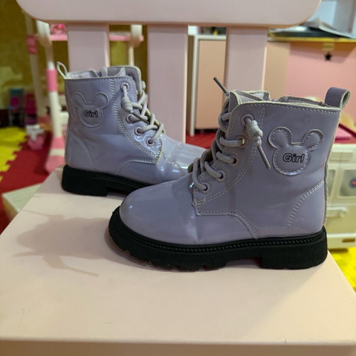 Children's leather boots size 27 like new, purple
